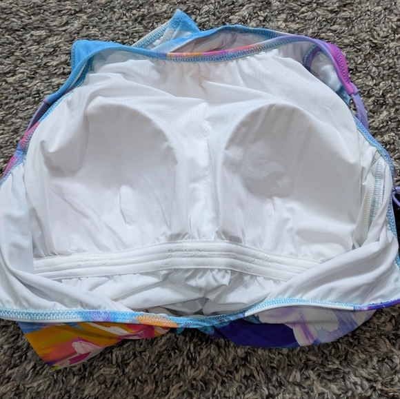 Gottex Blue Pink Colorful Floral Full Coverage One Piece Swimsuit 8 - Picture 6 of 12